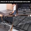 (Pack Of 2) Space Saving Shoe Organizers With Hard Foam
